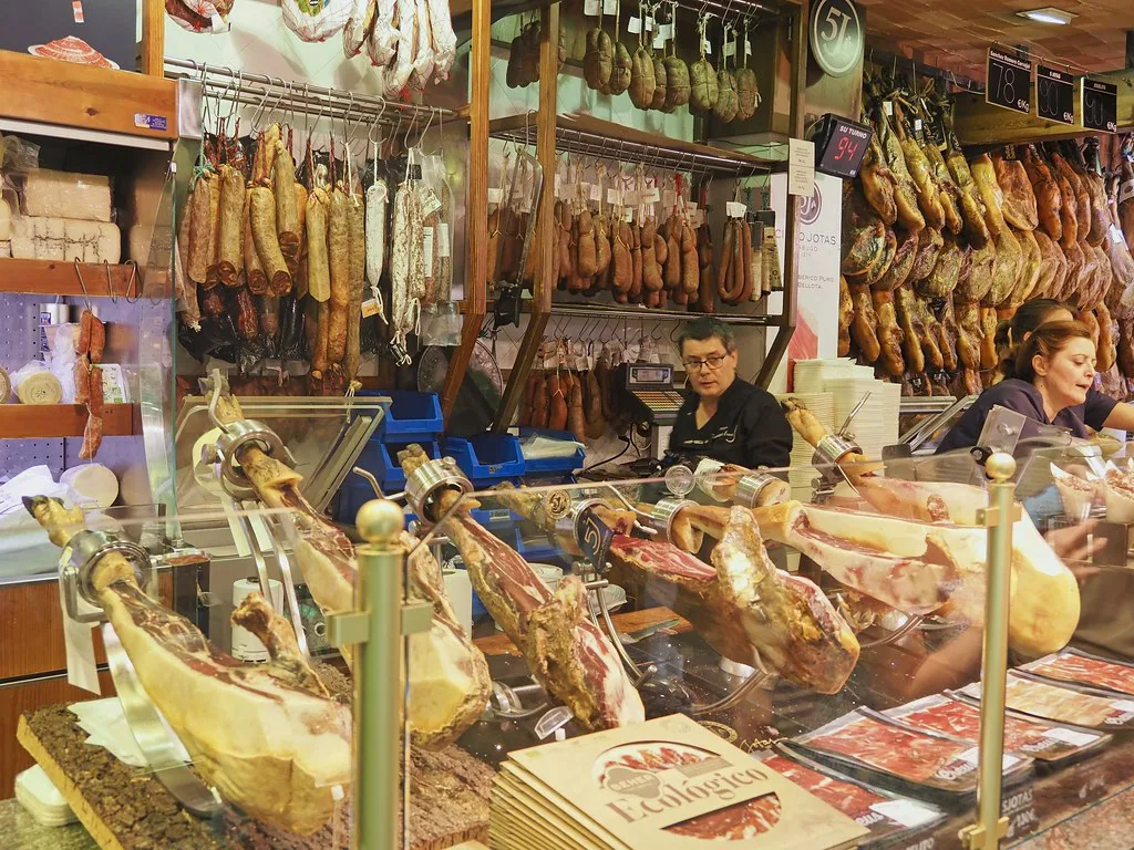 Jamon at Mercat l'Olivar, Palma