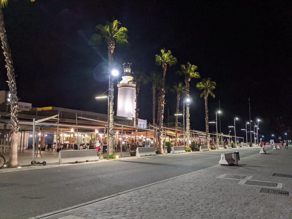 Malaga, Spain at night