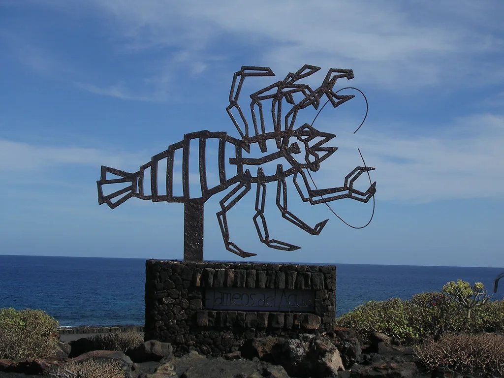 Venue view: Entrance sign at Jameos del Agua, Lanzarote.
