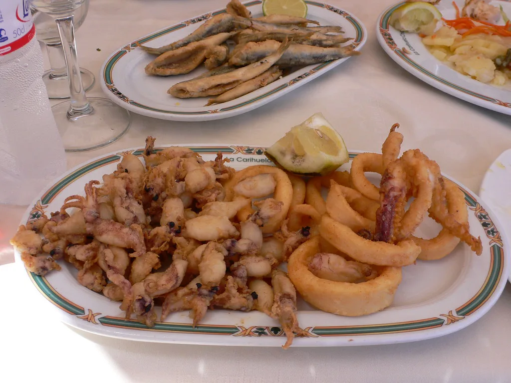 Squid and octopus at Los Boliches at Fuengirola, Málaga