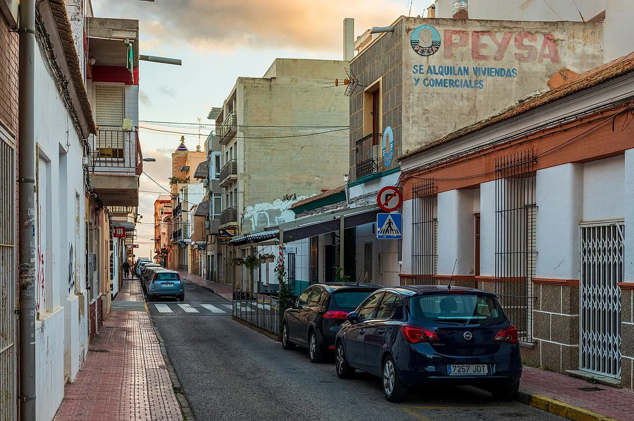 Calle Heraclio in Torrevieja, Alicante, Spain, January